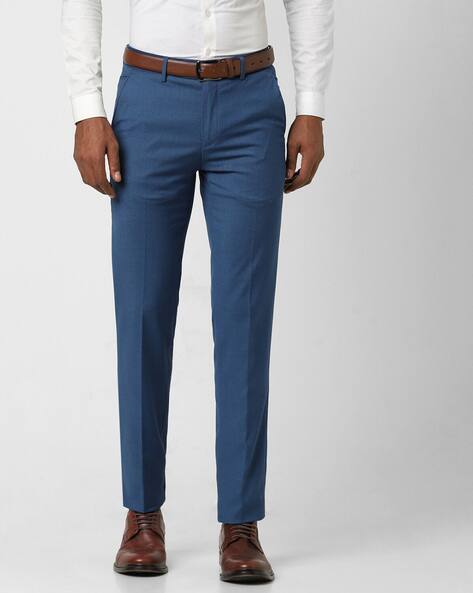 Buy Blue Trousers Pants for Men by PETER ENGLAND Online - Main Image