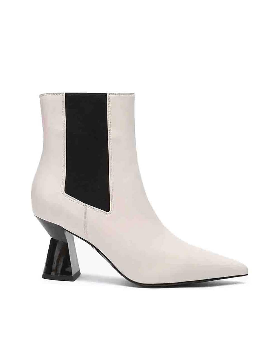 Buy Saint G Pointed-Toe Ankle-Length Slip-On Boots White Color