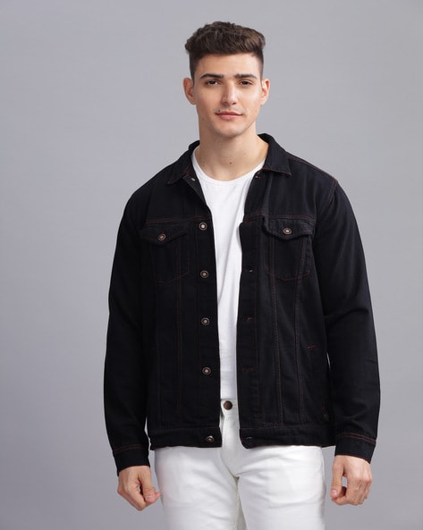 Second hand fashion black denim jacket