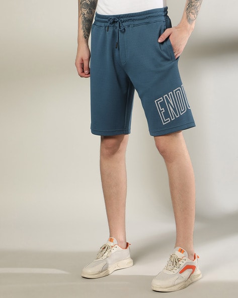 Men Typographic Print Regular Fit Shorts