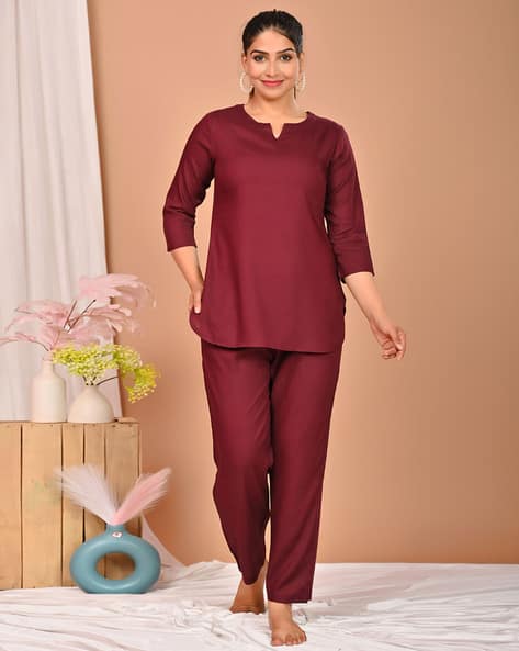 Buy Maroon Night&LoungeWearSets for Women by MISS REKHA Online - Main Image