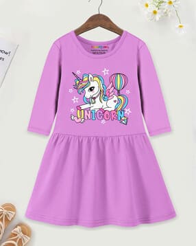 trampoline Typographic Print Fit & Flare Dress-picture-21