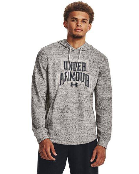 Men Rival Brand Print Relaxed Fit Hoodie