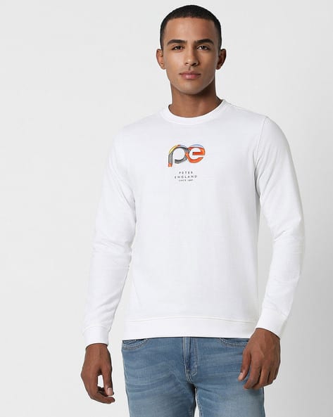 Men Logo Print Sim Fit Crew-Neck Sweatshirt
