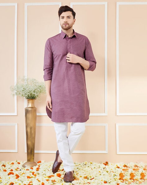 See Designs Mandarin Collar Long Kurta