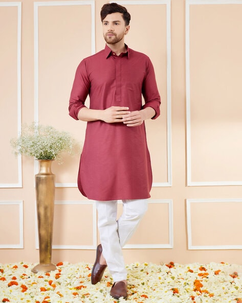 See Designs Mandarin Collar Long Kurta