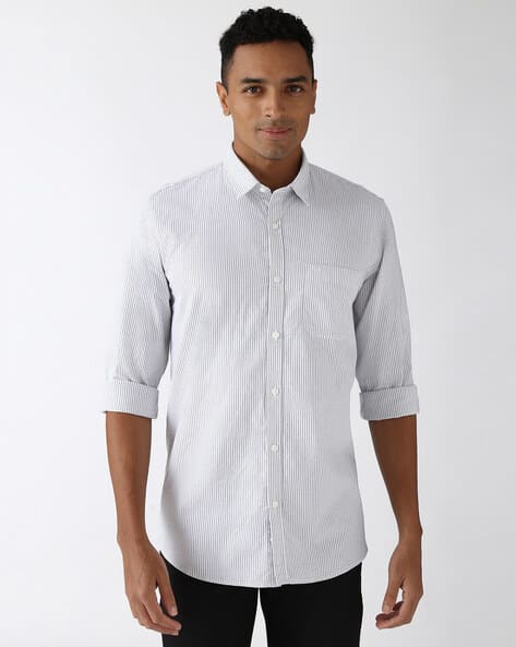 Men Striped Slim Fit Shirt