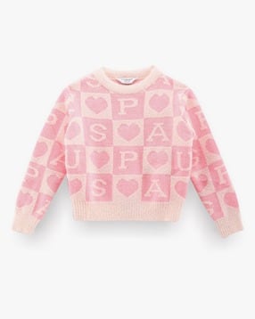 u.s. polo assn. Girls Checked Round-Neck Sweatshirt-picture-28