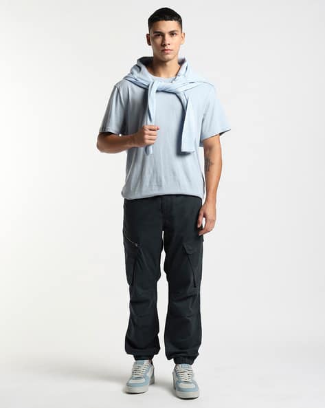 Men Cargo Joggers with Zip Detail