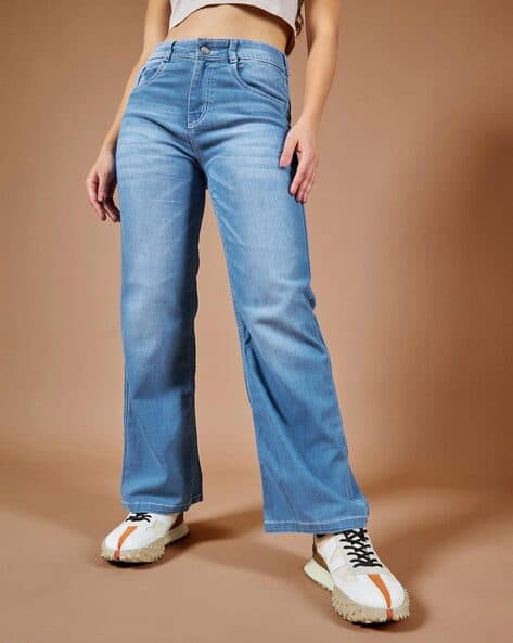 Women Light Weight Mid-Rise Jeans with Insert Pockets