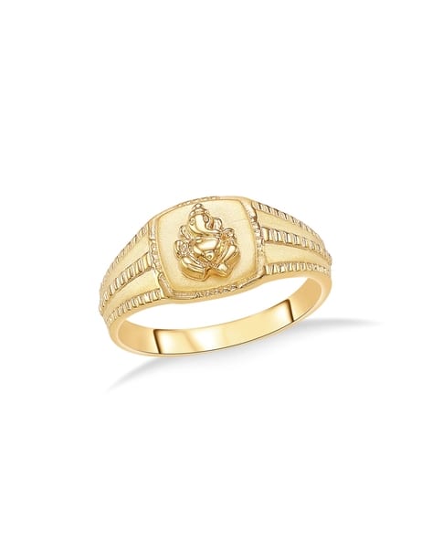 Men Yellow Gold Ganesha Band Ring