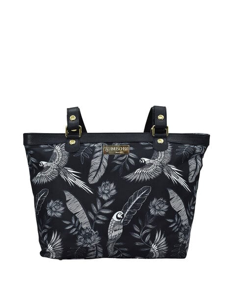 Women Animal Print Tote Bag with Zip-Closure