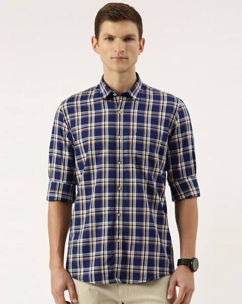 Myntra Peter England Casual Check Shirts Buy Men Multi Slim Fit