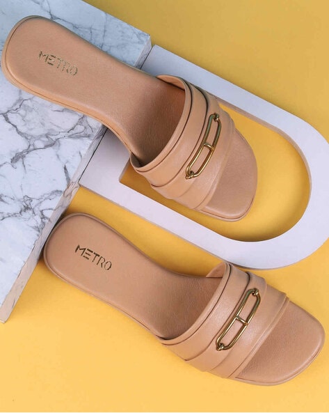 Metro Women Open-Toe Slip-On Sandals