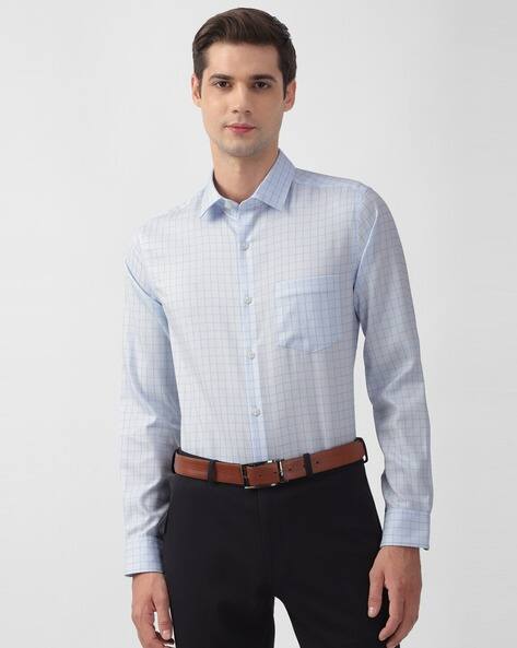 PETER ENGLAND Men Checked Full-Sleeve Slim Fit Shirt