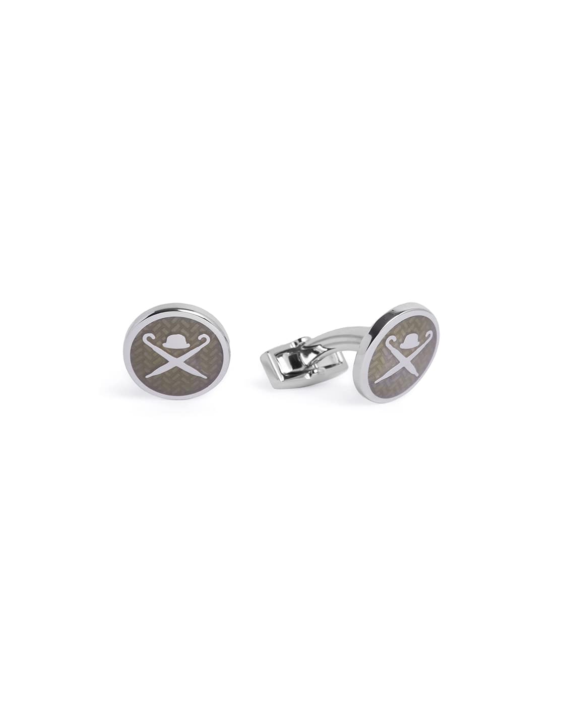 Men Silver-Plated Cufflinks
