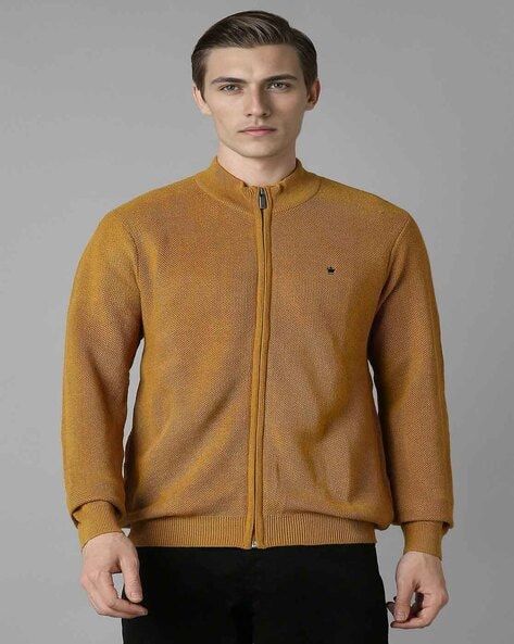 Men Zip-Front Regular Fit Cardigan