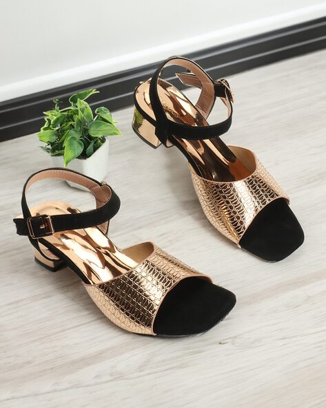 Buy Rose gold Heeled Sandals for Women by AlwaysIconics Online Ajio