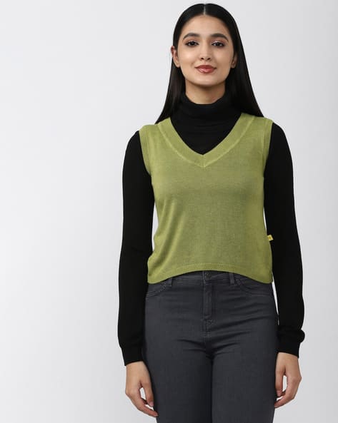 forever 21 ribbed v neck top