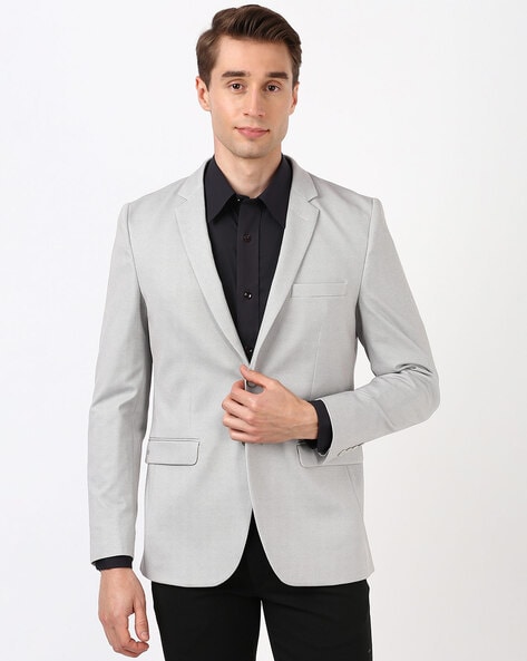 Men Slim Fit Blazer With Notched Lapel