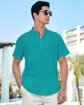 vida loca Men Slim Fit Shirt Kurta with Mandarin-Collar-picture-41