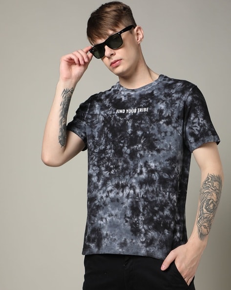 Men Tie & Dye Regular Fit Crew-Neck T-Shirt