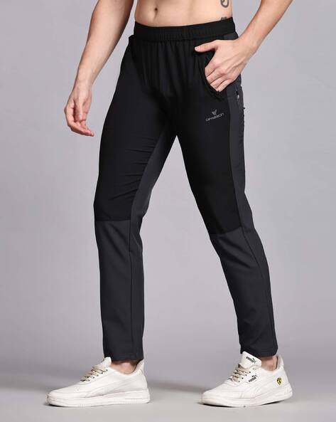 Dpassion Men Mid-Rise Track Pants with Elasticated Waist