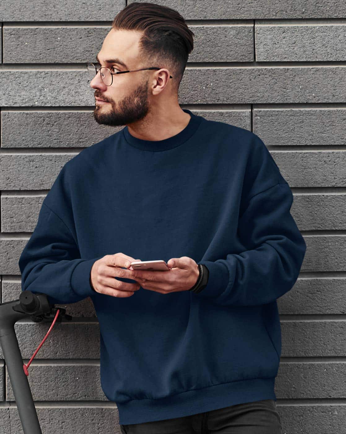 Buy Navy blue Sweatshirt & Hoodies for Men by Eshami Online | Ajio.com