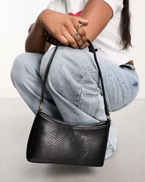 Asos design croc effect 90s shoulder bag online