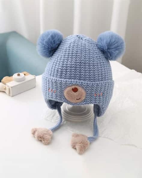 Buy Ziory Infant Woollen Cap with Tie-Knot Online | Ajio.com
