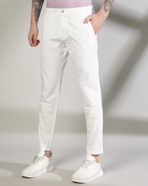 Men Cropped Fit Trousers