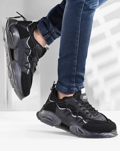 ARBUNORE Men Colourblock Low-Top Lace-Up Shoes