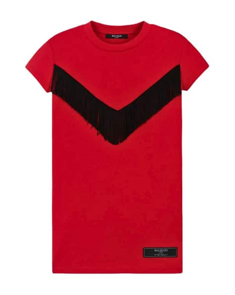 Buy Balmain Kids Girls Colourblock Round-Neck A-Line Dress | Red Color  Girls