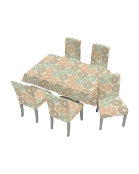 umai Set of 7 Geometric Print 6-Seater Table Covers-picture-25