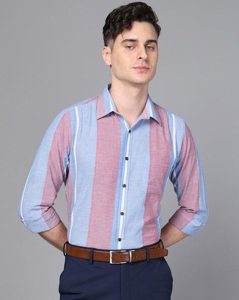 Men Striped Slim Fit Shirt