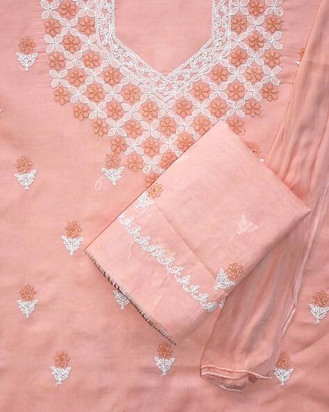 Women Embroidered 3-Piece Dress Material Price in India