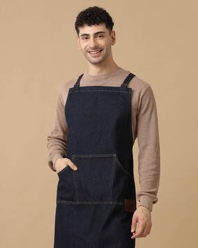 Cotton Apron with Adjustable Strap & Kangaroo Pockets-image-5