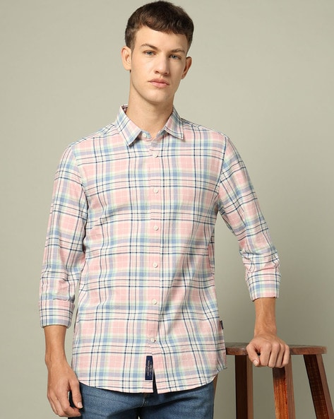 Men Checked Slim Fit Shirt