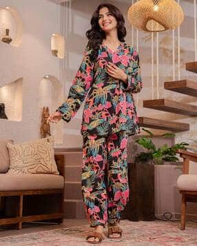 feathers closet Women Cotton 2-Piece Top & Palazzos Set-picture-29