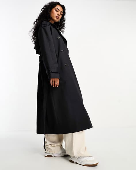 Longline Coat Asos Black Faux Fur Jacket Women Relaxed Fit
