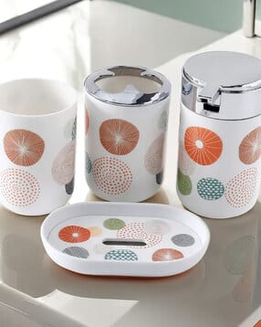 Set of 4 Printed Bathroom Accessories-image-11
