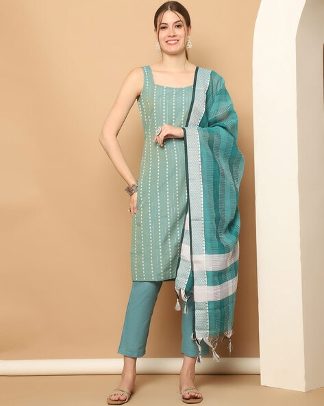 Women Striped Straight Kurta Set Price in India