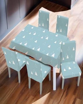 umai Set of 7 Geometric Print 6-Seater Table Covers-picture-24
