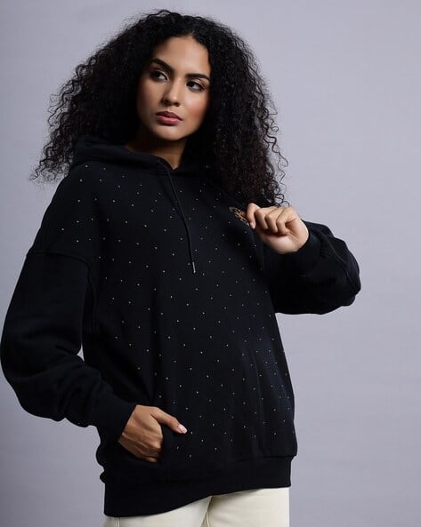 CONVERSE Women Premium Studded Glam Hoodie