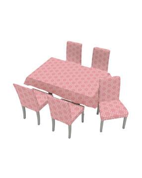umai Set of 7 Geometric Print 6-Seater Table Covers-picture-15