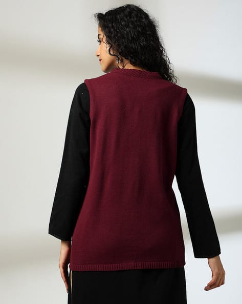 Buy Maroon Sweaters Cardigans for Women by AVAASA MIX N' MATCH