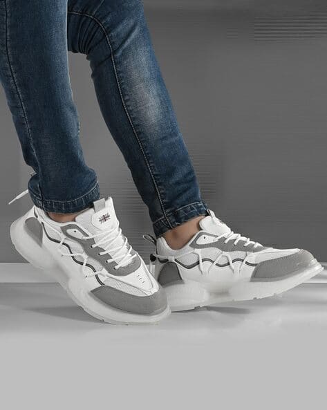 ARBUNORE Men Colourblock Low-Top Lace-Up Shoes