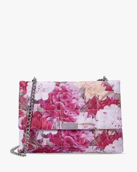 Lino Perros Women Floral Print Shoulder Bag with Chain Strap