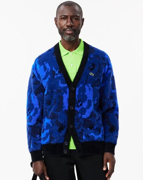 Men Logo Embroidered Regular Fit Cardigan