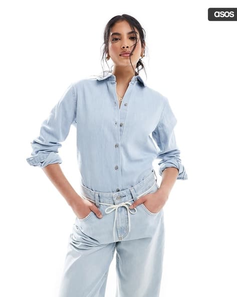 Women Washed Denim Shirt